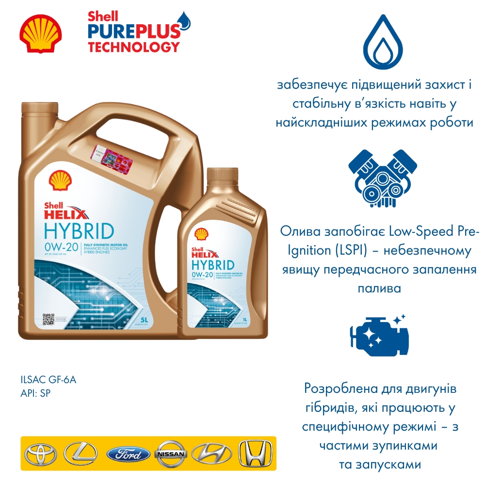 Моторна олива Shell Helix Hybrid 0W-20